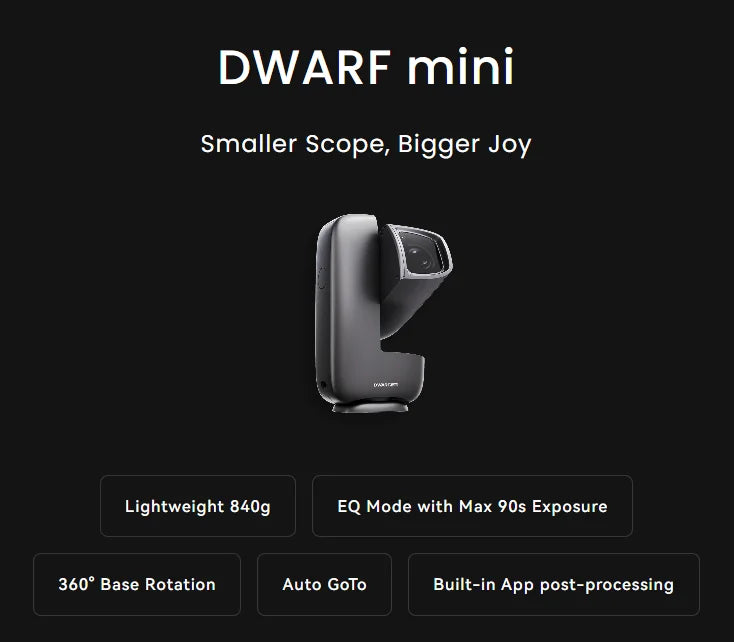dwarflab dwarf mini smart telescope portable telescopio portatil astronomy astronomia astrofotografia